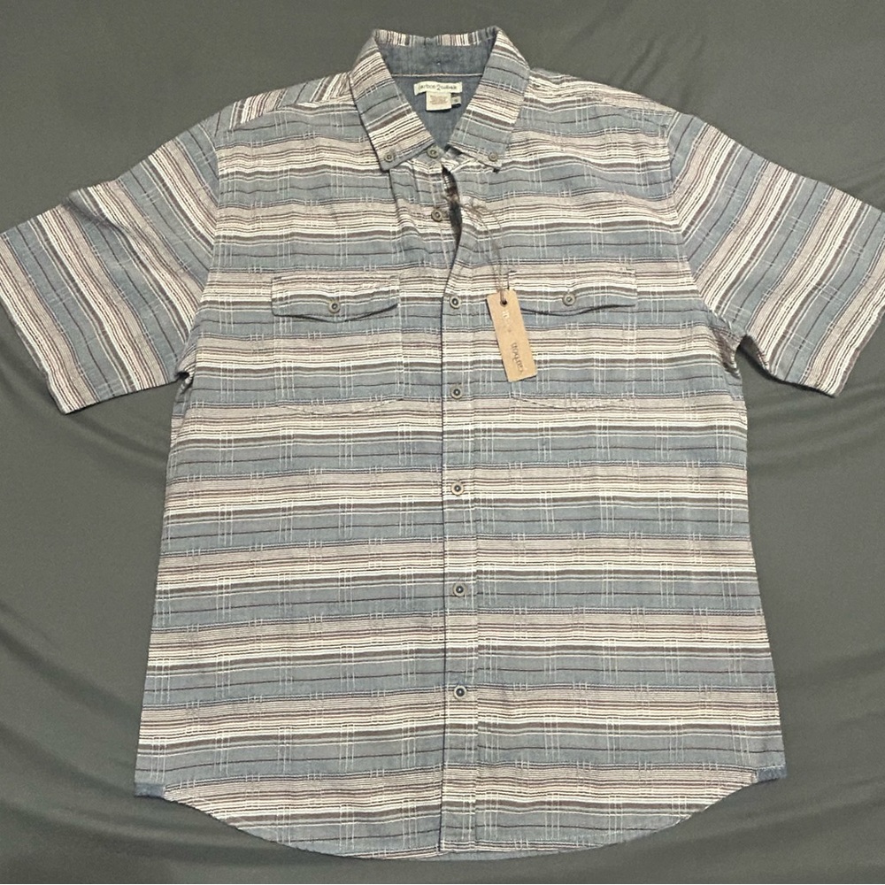 NWT Carbon 2 Cobalt Men’s Small Double Cloth Short Sleeve Button Up Shirt
